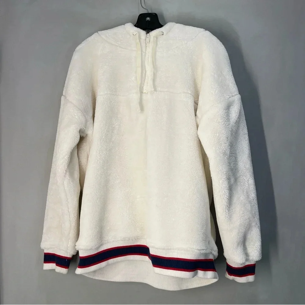 UGG AUSTRALIA KAILANI SHERPA HOODIE  PULLOVER CREAM SIZE M - Picture 5 of 14